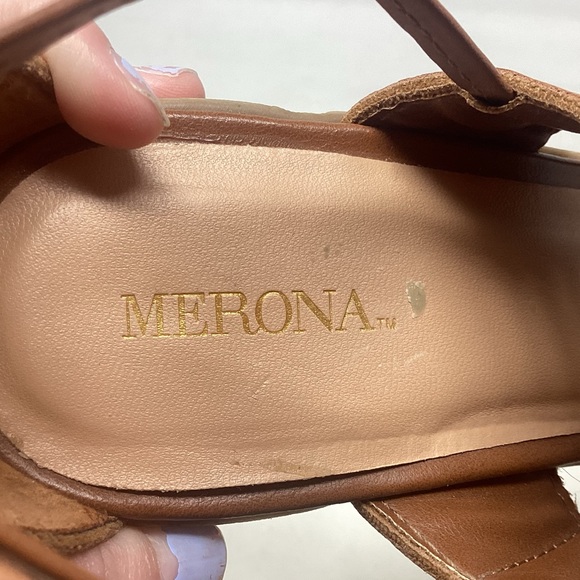 Merona Kerina Cognac Braided Heel Sandals Women's Size 8 - Picture 8 of 9